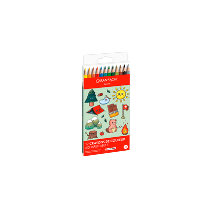Kawaii-Set 12 Farbstifte Swisscolor Aquarell Swiss Mountain