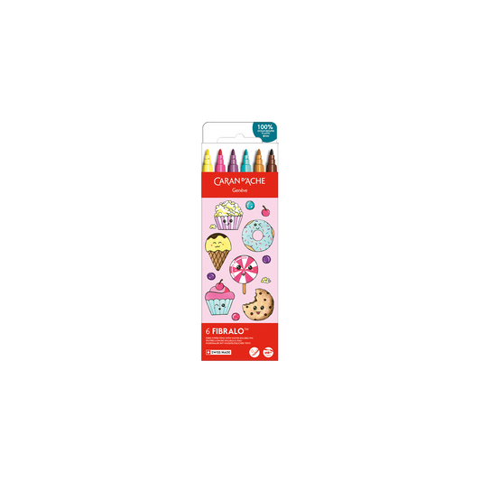 Set Kawaii 6 Fibre-tipped Pens Fibralo™ Candy World