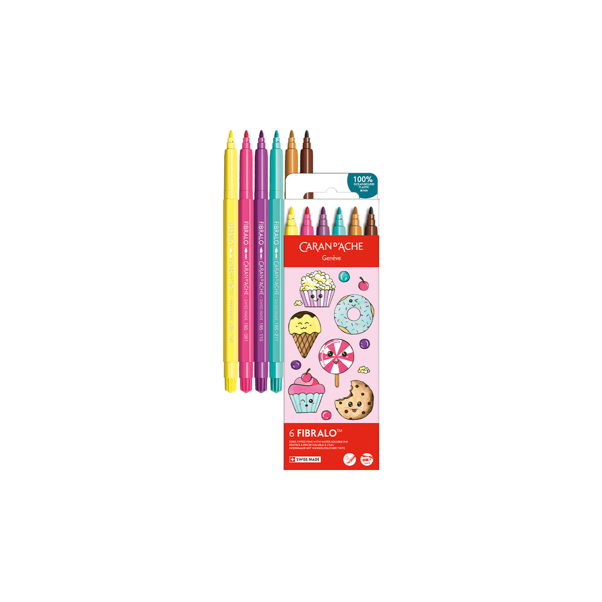 Kawaii-Set 6 Fasermaler Fibralo™ Candy World