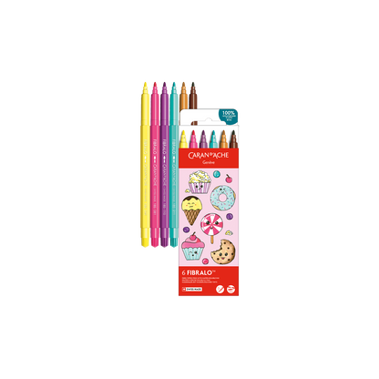 Kawaii-Set 6 Fasermaler Fibralo™ Candy World