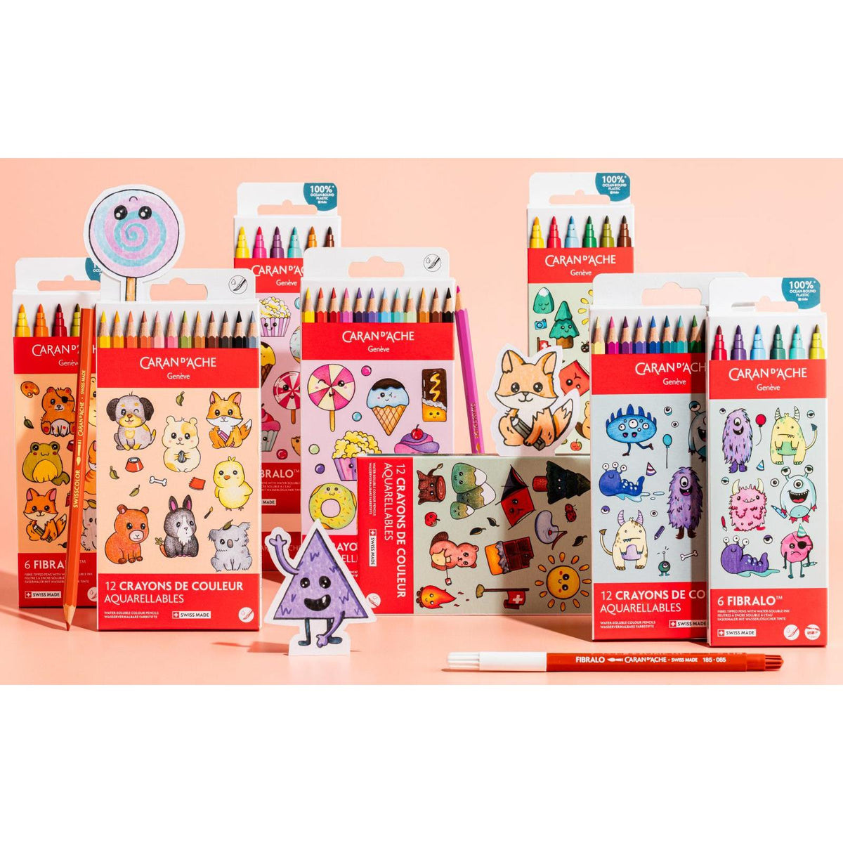 Kawaii-Set 6 Fasermaler Fibralo™ Candy World