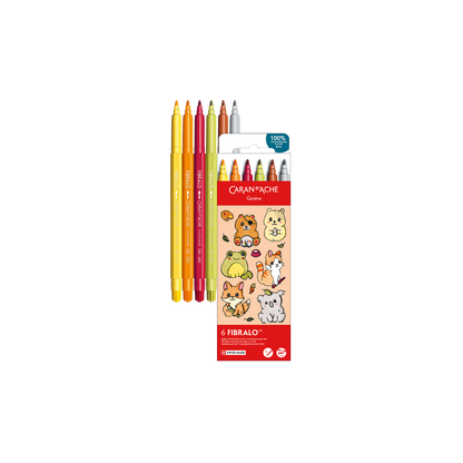 Kawaii-Set 6 Fasermaler Fibralo™ Cute Animals