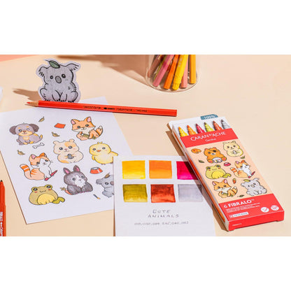 Kawaii-Set 6 Fasermaler Fibralo™ Cute Animals