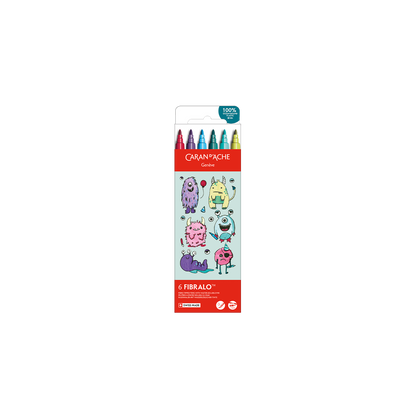 Kawaii-Set 6 Fasermaler Fibralo™ Funny Monsters