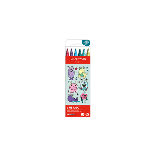 Set Kawaii 6 Fibre-tipped Pens Fibralo™ Funny Monsters