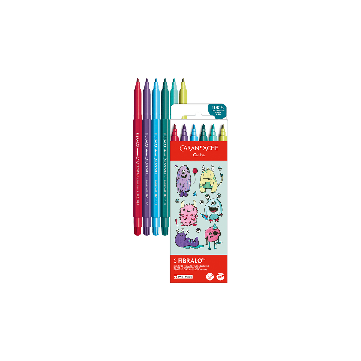 Kawaii-Set 6 Fasermaler Fibralo™ Funny Monsters