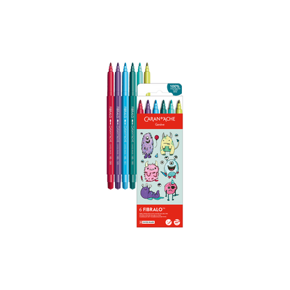 Kawaii-Set 6 Fasermaler Fibralo™ Funny Monsters
