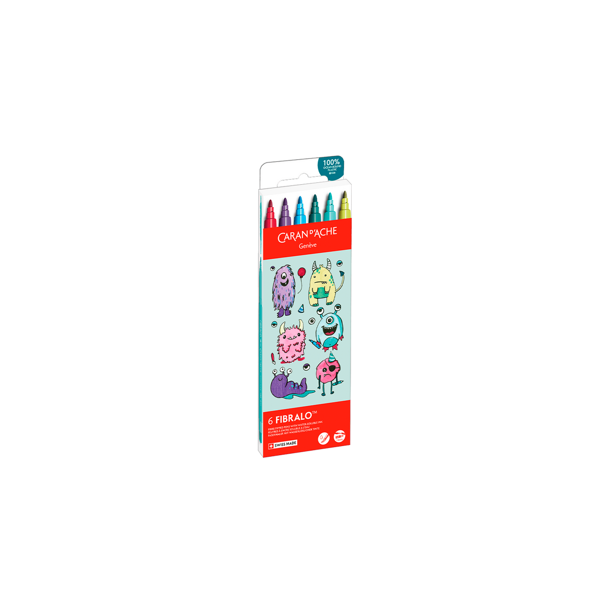Kawaii-Set 6 Fasermaler Fibralo™ Funny Monsters