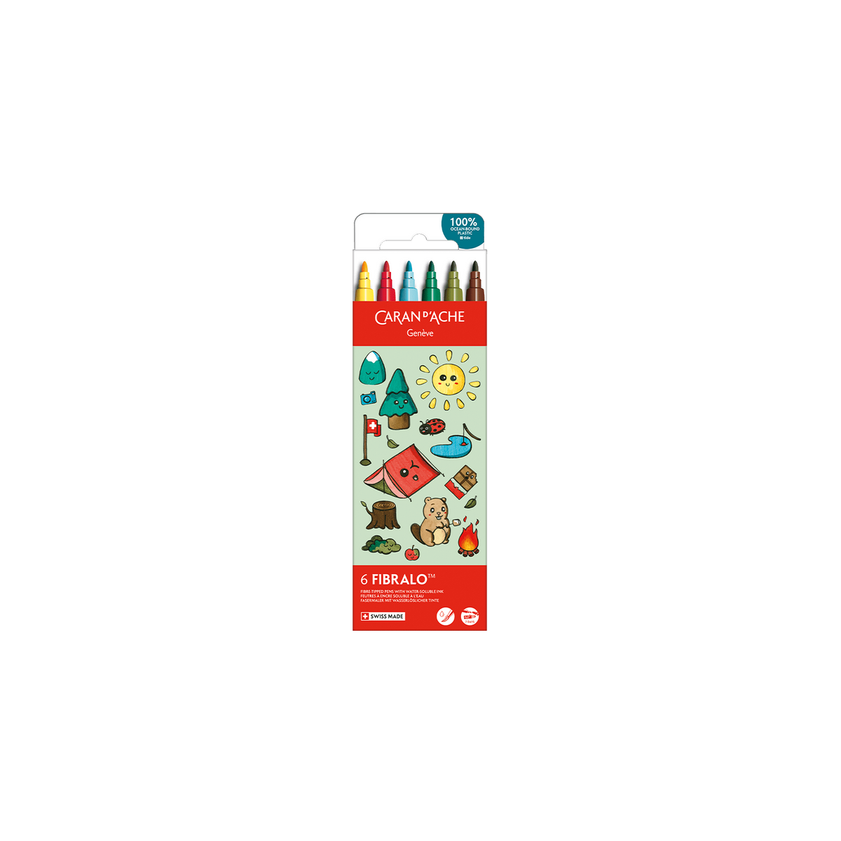 Kawaii-Set 6 Fasermaler Fibralo™ Swiss Mountain