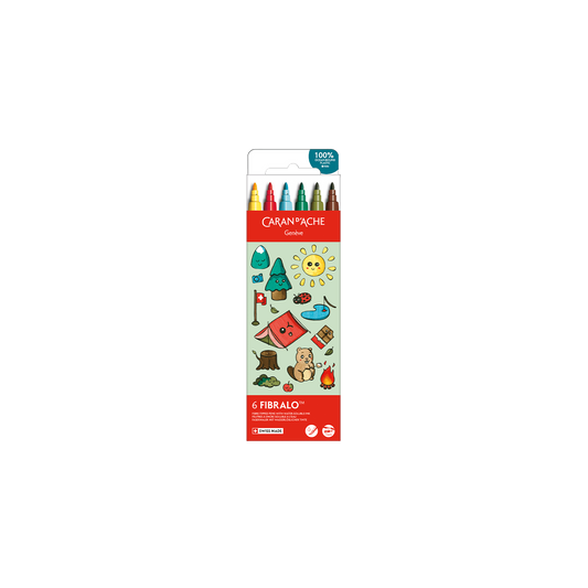Set Kawaii 6 Fibre-tipped Pens Fibralo™ Swiss Mountain