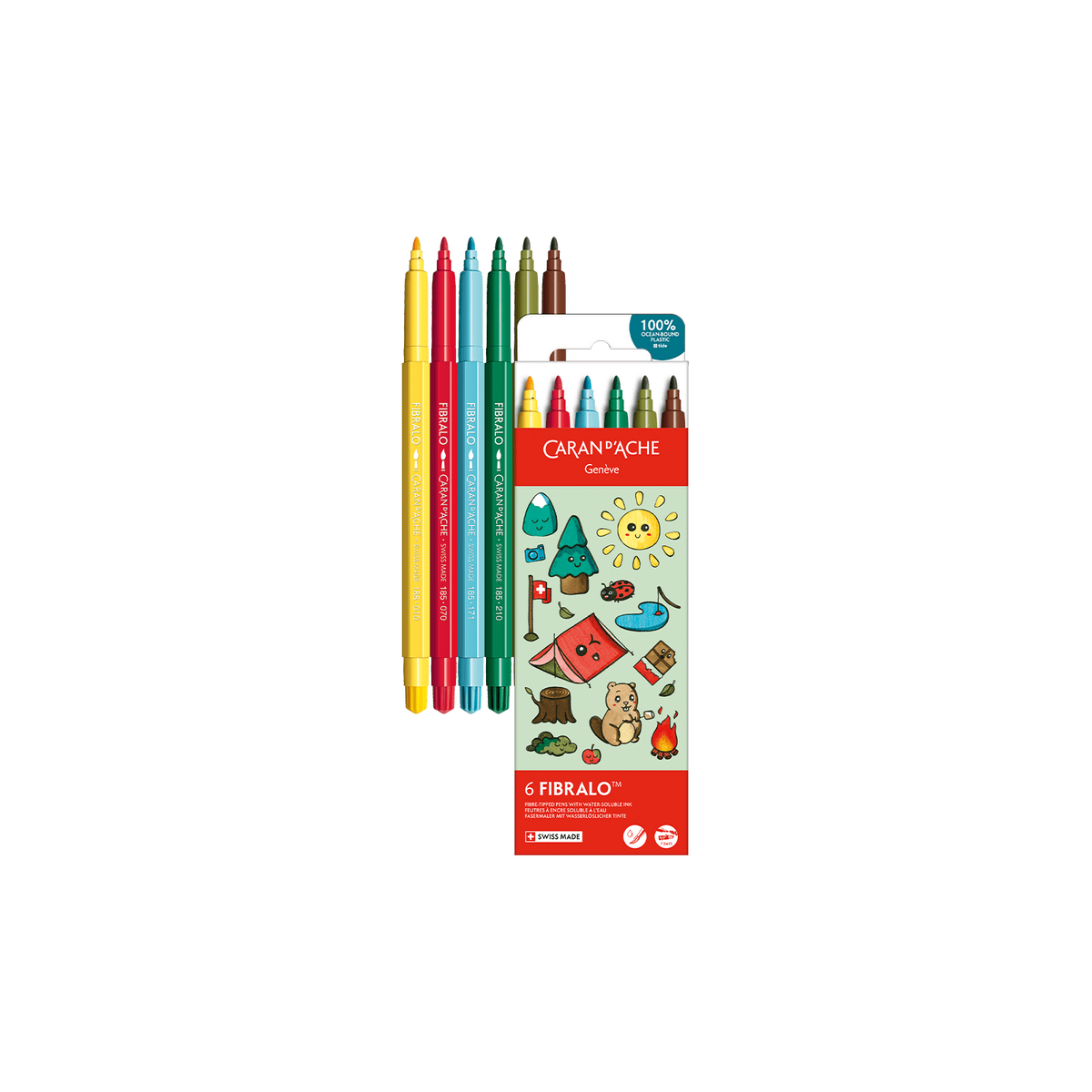 Kawaii-Set 6 Fasermaler Fibralo™ Swiss Mountain