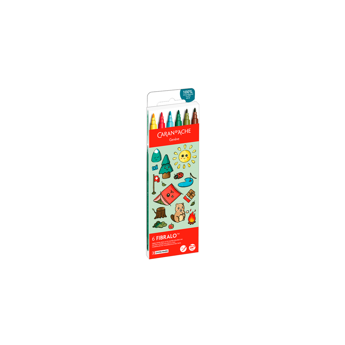 Kawaii-Set 6 Fasermaler Fibralo™ Swiss Mountain