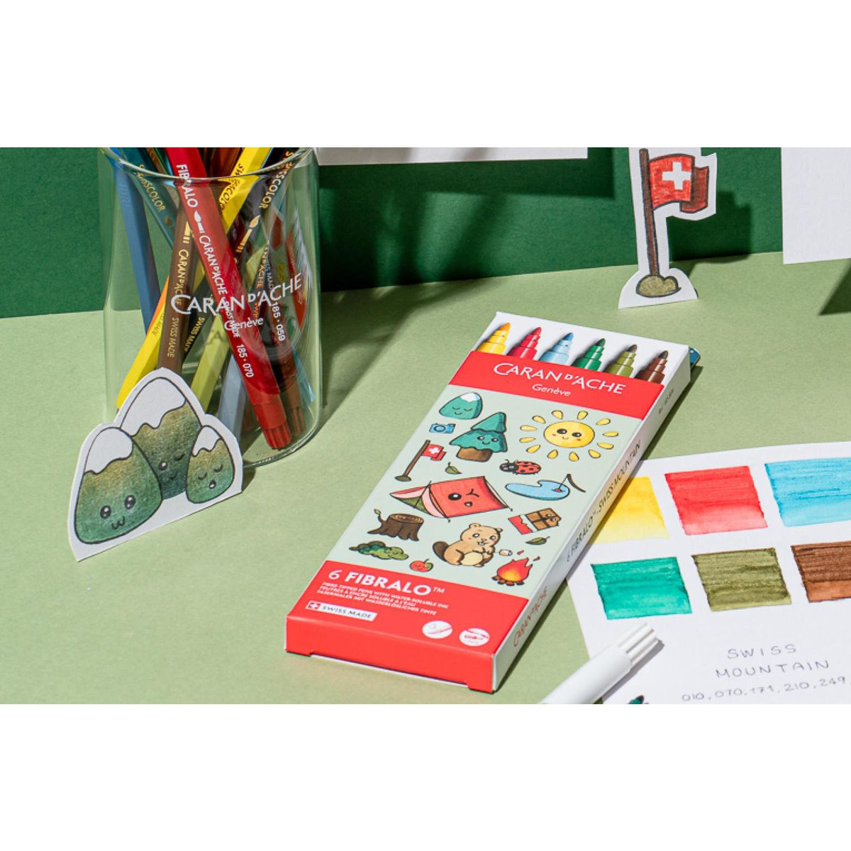 Kawaii-Set 6 Fasermaler Fibralo™ Swiss Mountain