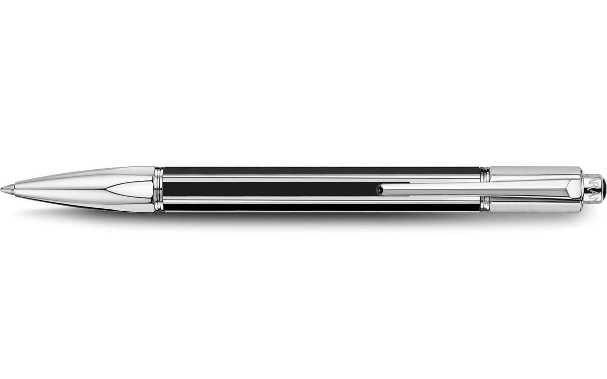 Penna a Sfera VARIUS™ CHINA NERA Placcata Argento Rodiato