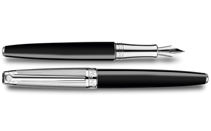 Füllfederhalter LÉMAN™ BICOLOR Schwarz versilbert und rhodiniert