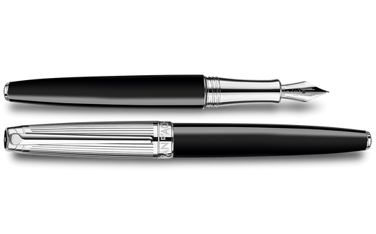 Silver-Plated, Rhodium-Coated LÉMAN™ BICOLOR Black Fountain Pen