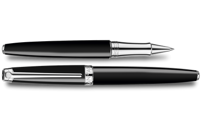 Tintenroller LÉMAN™ EBONY SCHWARZ versilbert und rhodiniert