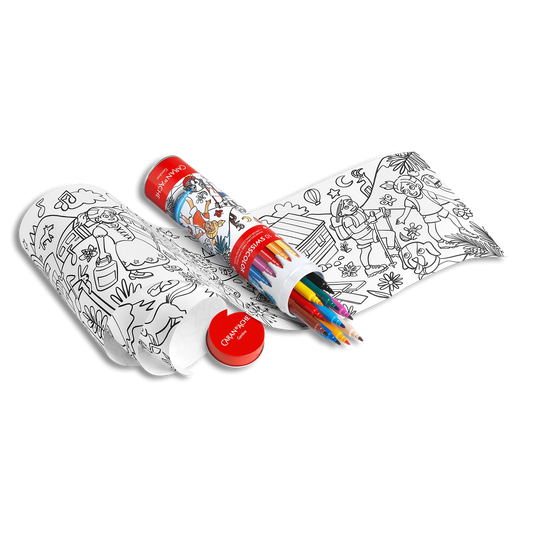 Metal tube 10 SWISSCOLOR standard Fibre-tipped Pens + Poster on the theme of Switzerland through